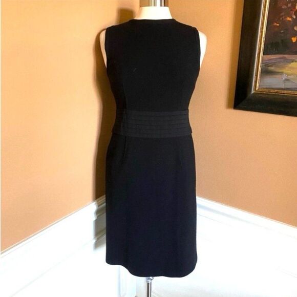 Les Copains Wool Crepe Lined Sheath Shift Dress L or 12 - Picture 4 of 10